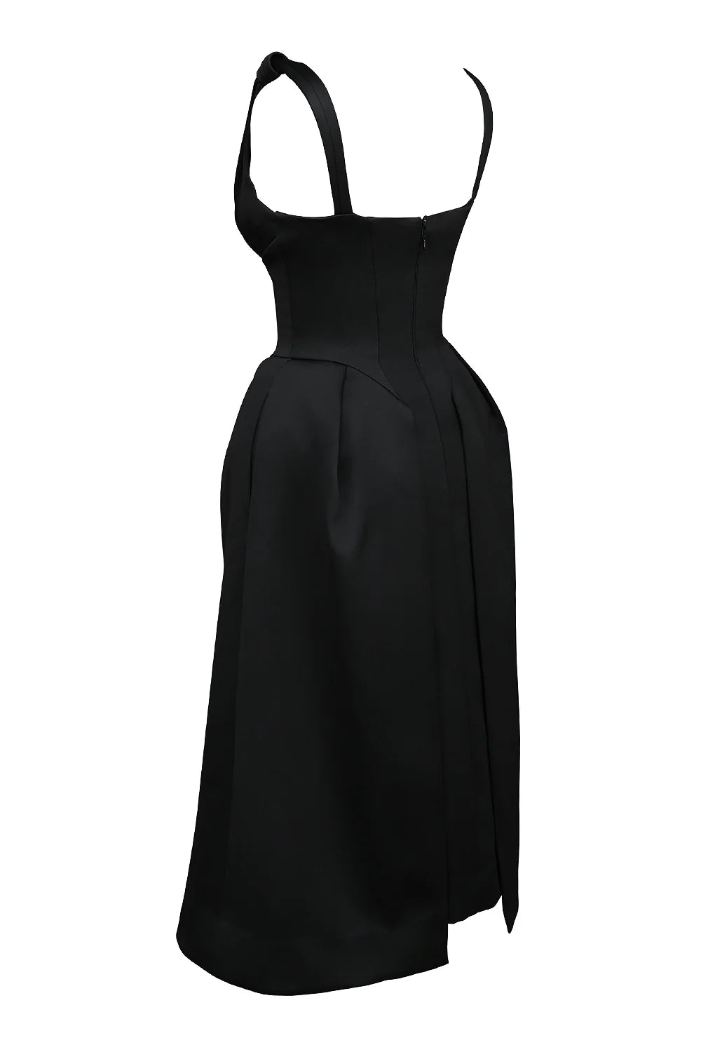 black satin twist strap midi dress - sale