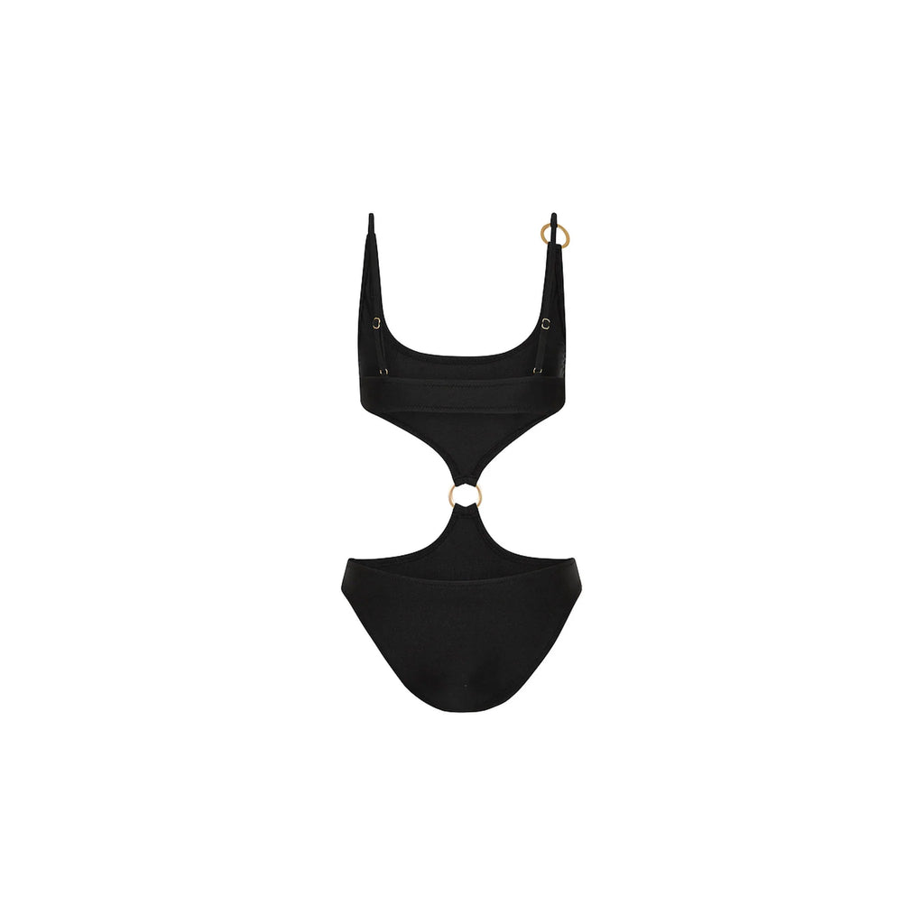Retro Ring Cheeky One Piece - Twilight Black