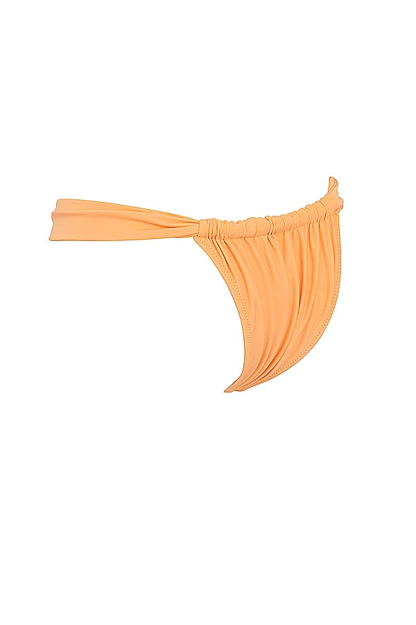 light orange gathered high leg bikini bottom
