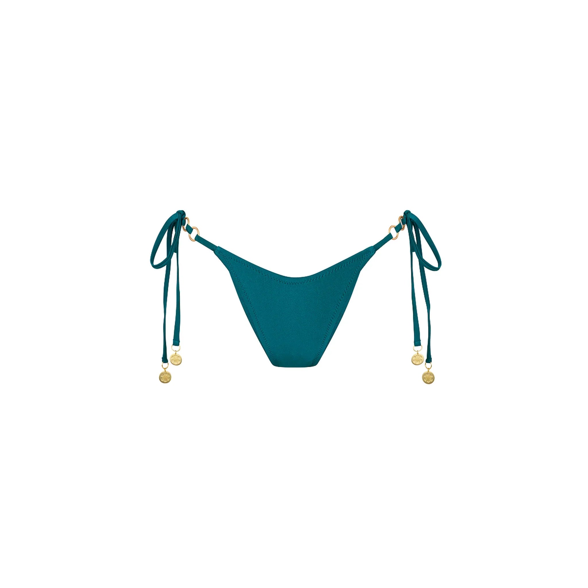 Trio Ring Cheeky Tie Bikini Bottom - Laguna Haze