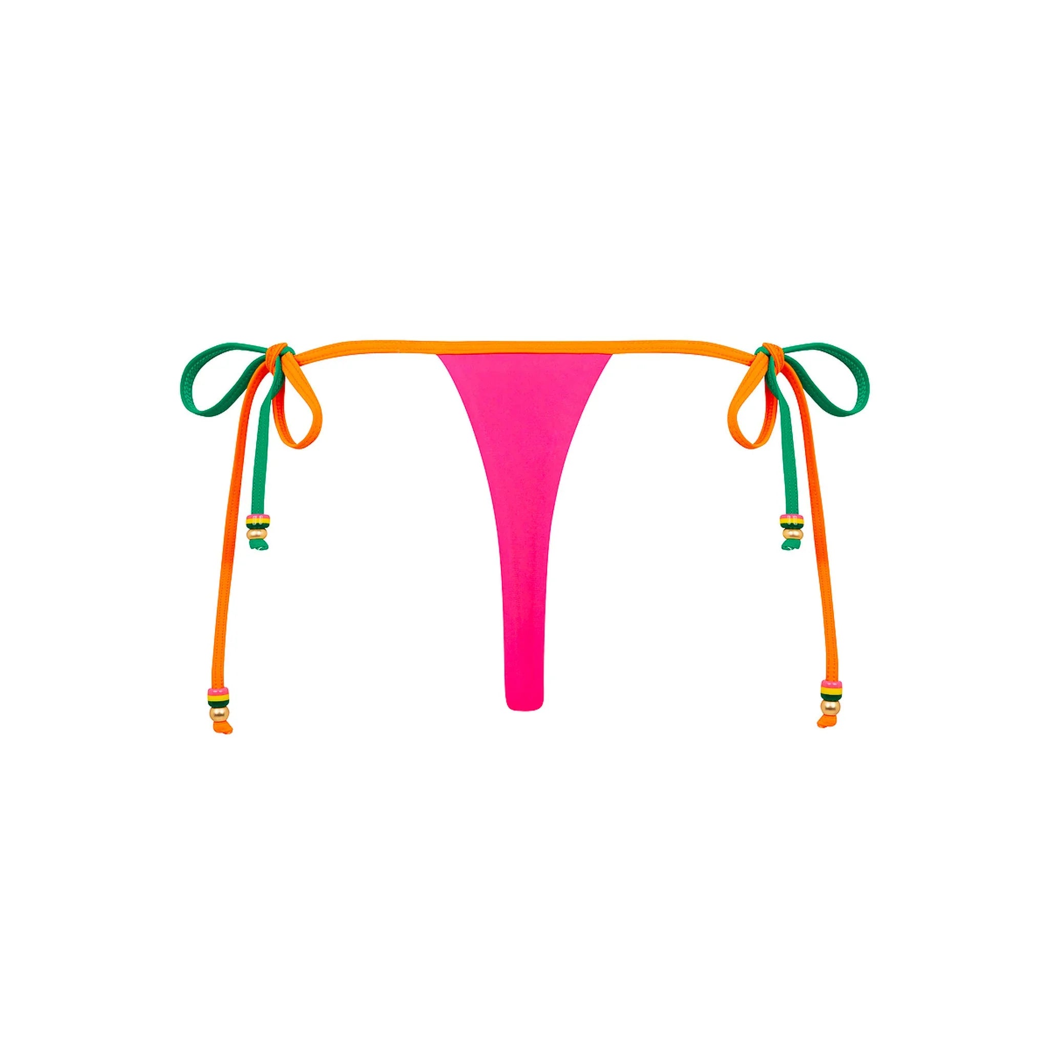 Micro Thong Tie Side Bikini Bottom - Passionfruit Punch