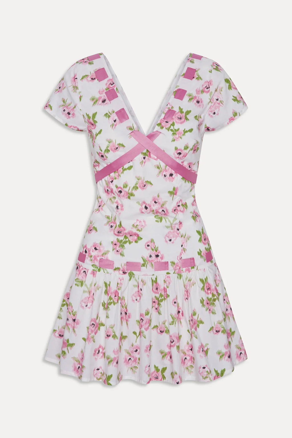 Belladonna Cotton Floral Mini Dress - Rosebush
