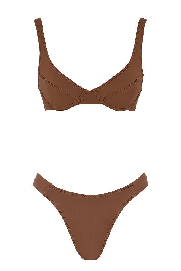chocolate underwired bikini