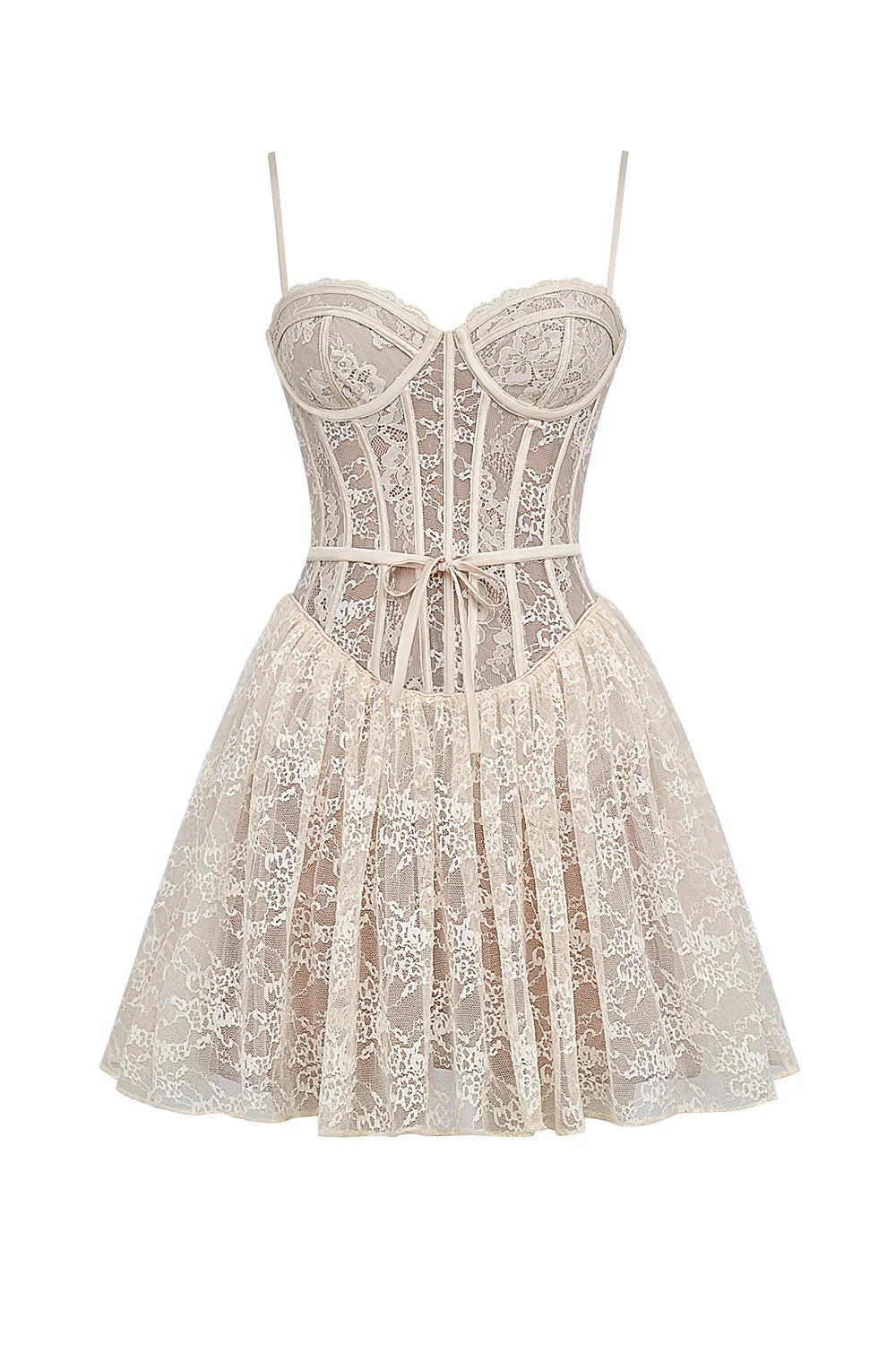 vintage cream lace mini dress