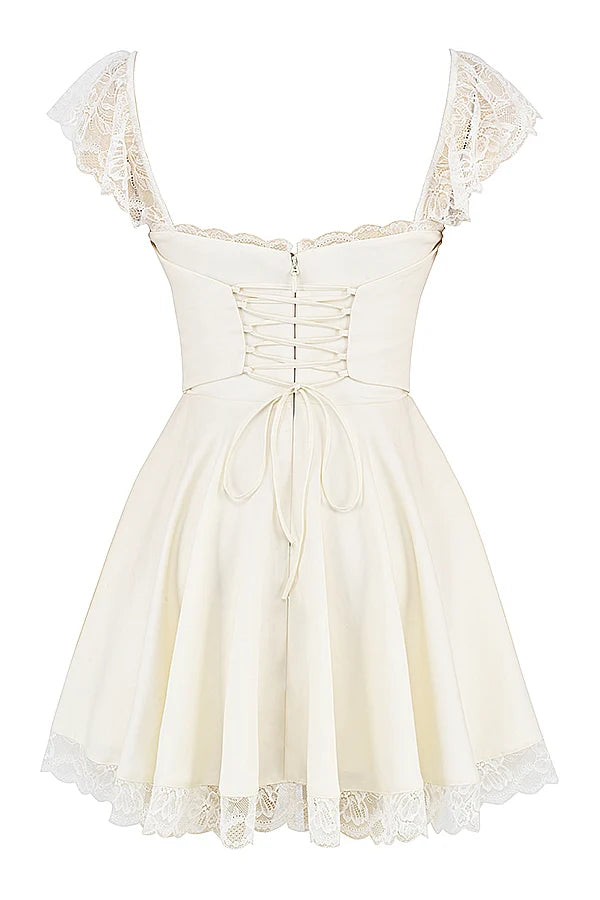 ivory a-line mini dress