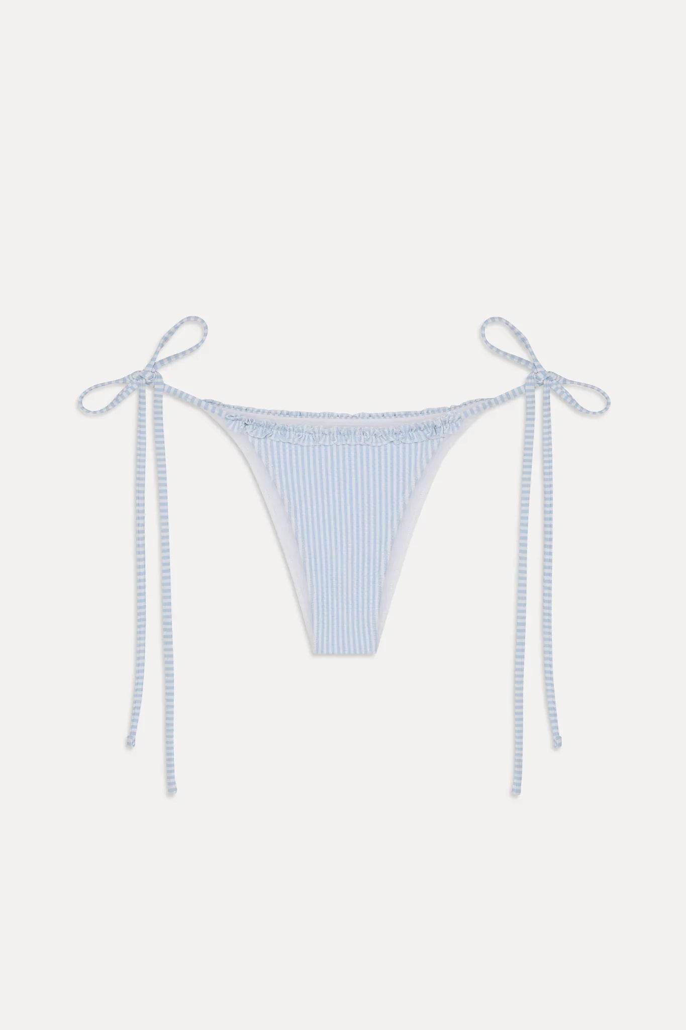 Mackenzie Ruffle String Bikini Bottom - Saltwater Stripe