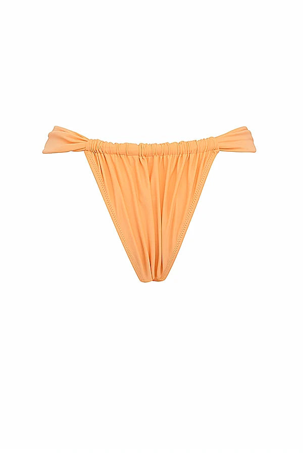 light orange gathered high leg bikini bottom