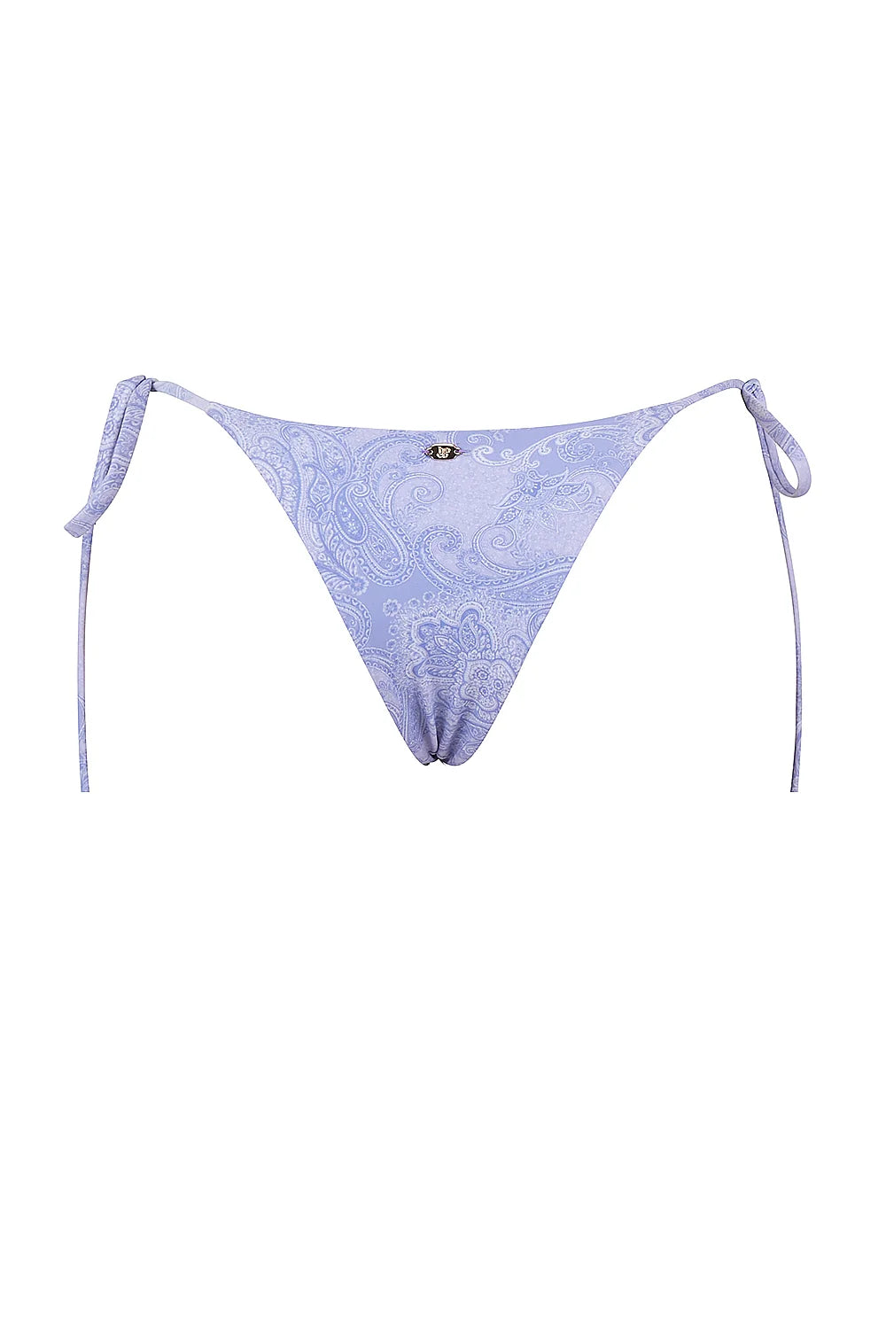 lavender paisley tie side bikini bottom