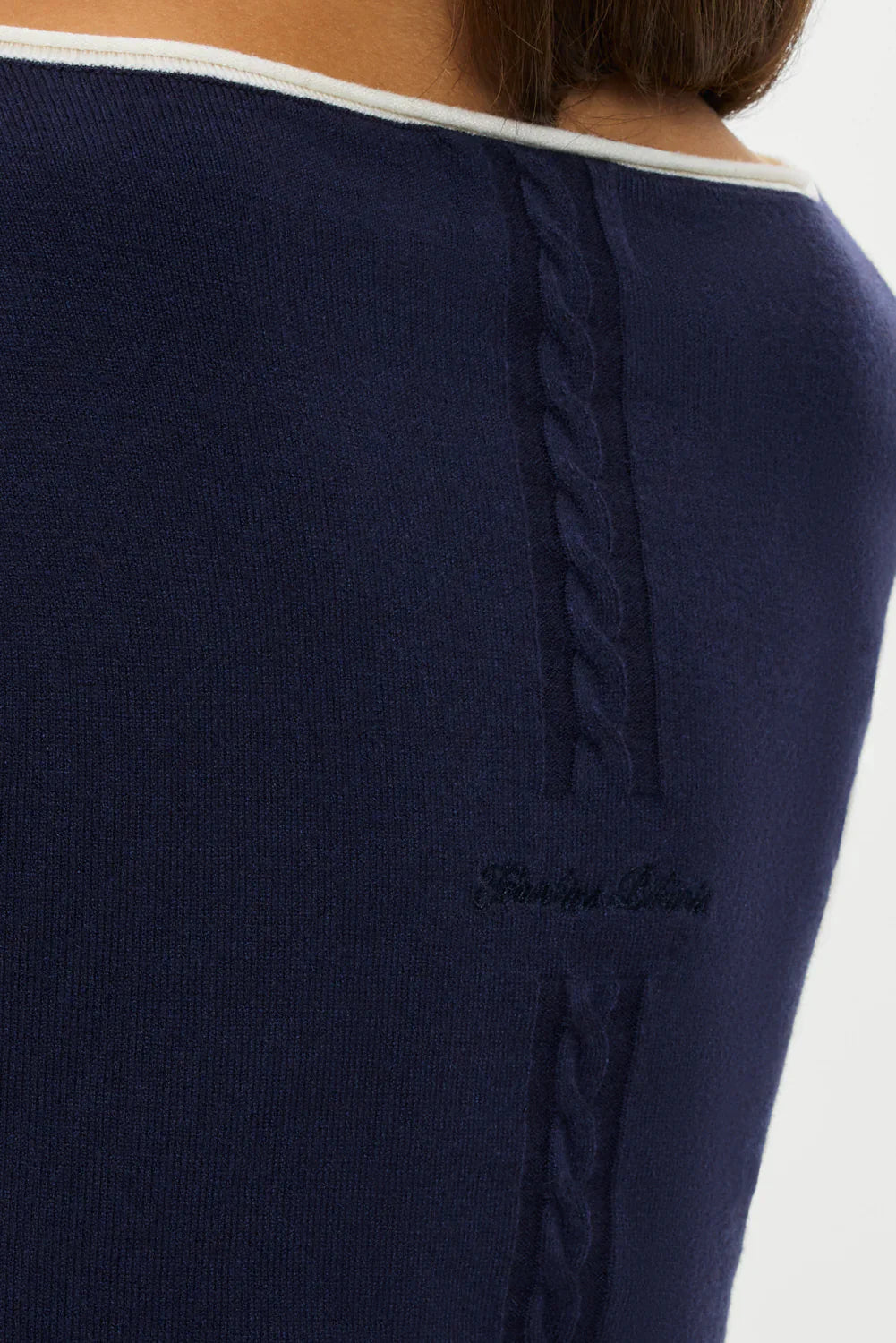 Vail Off The Shoulder Knit Shirt - Deep Sea