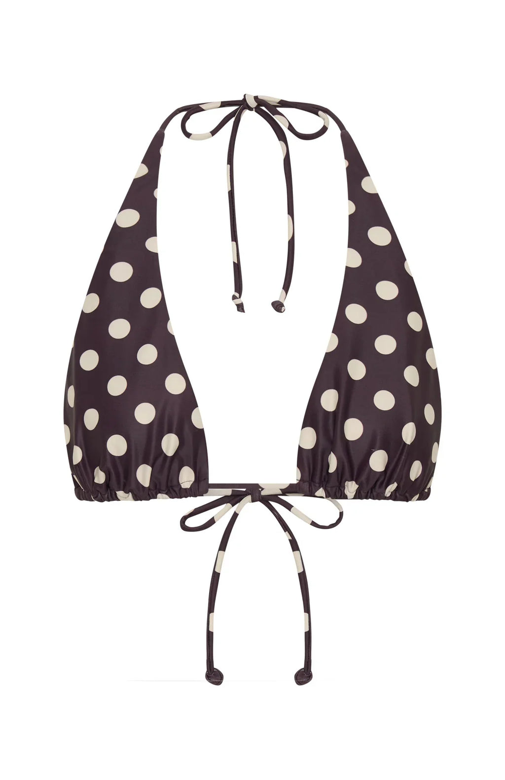 Danica Bikini Top Choc/Cream Polka Dot