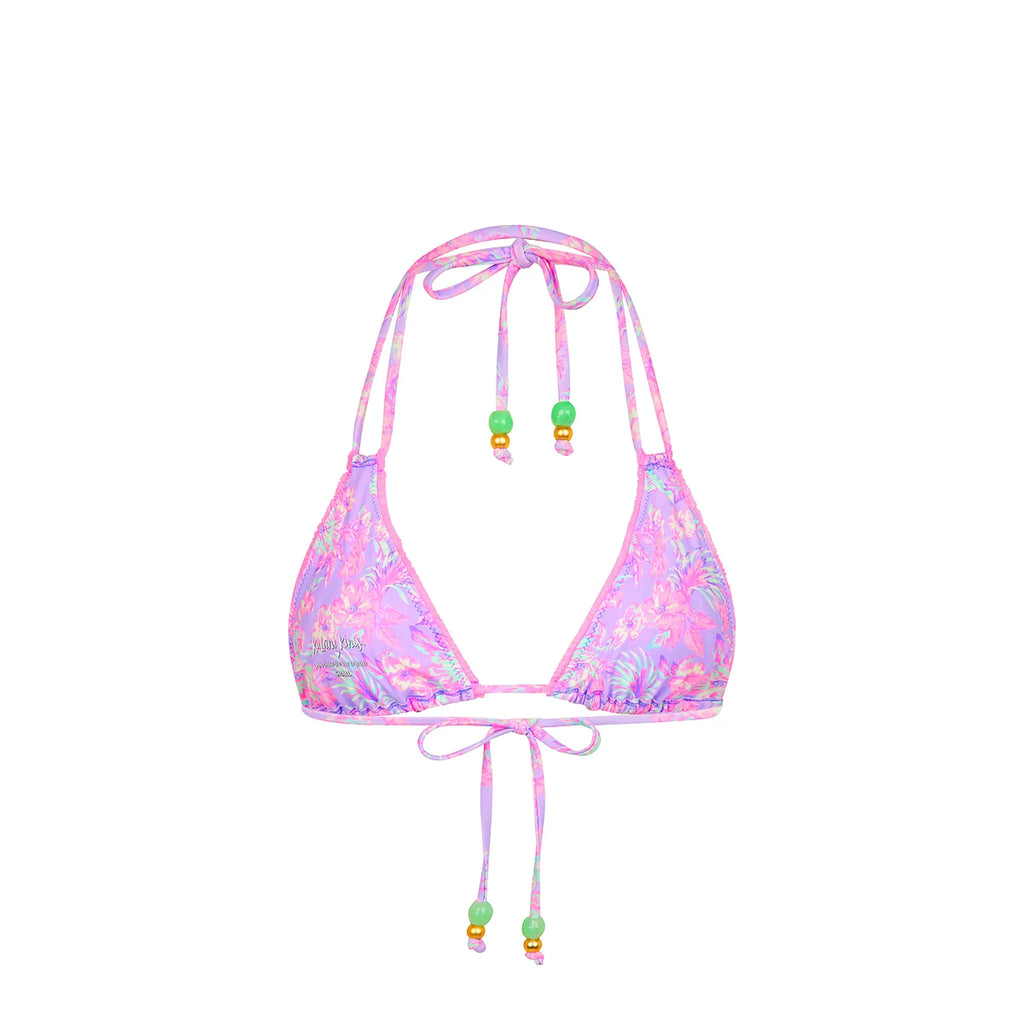 Decorative Panel Halter Bikini Top - Lilac Love
