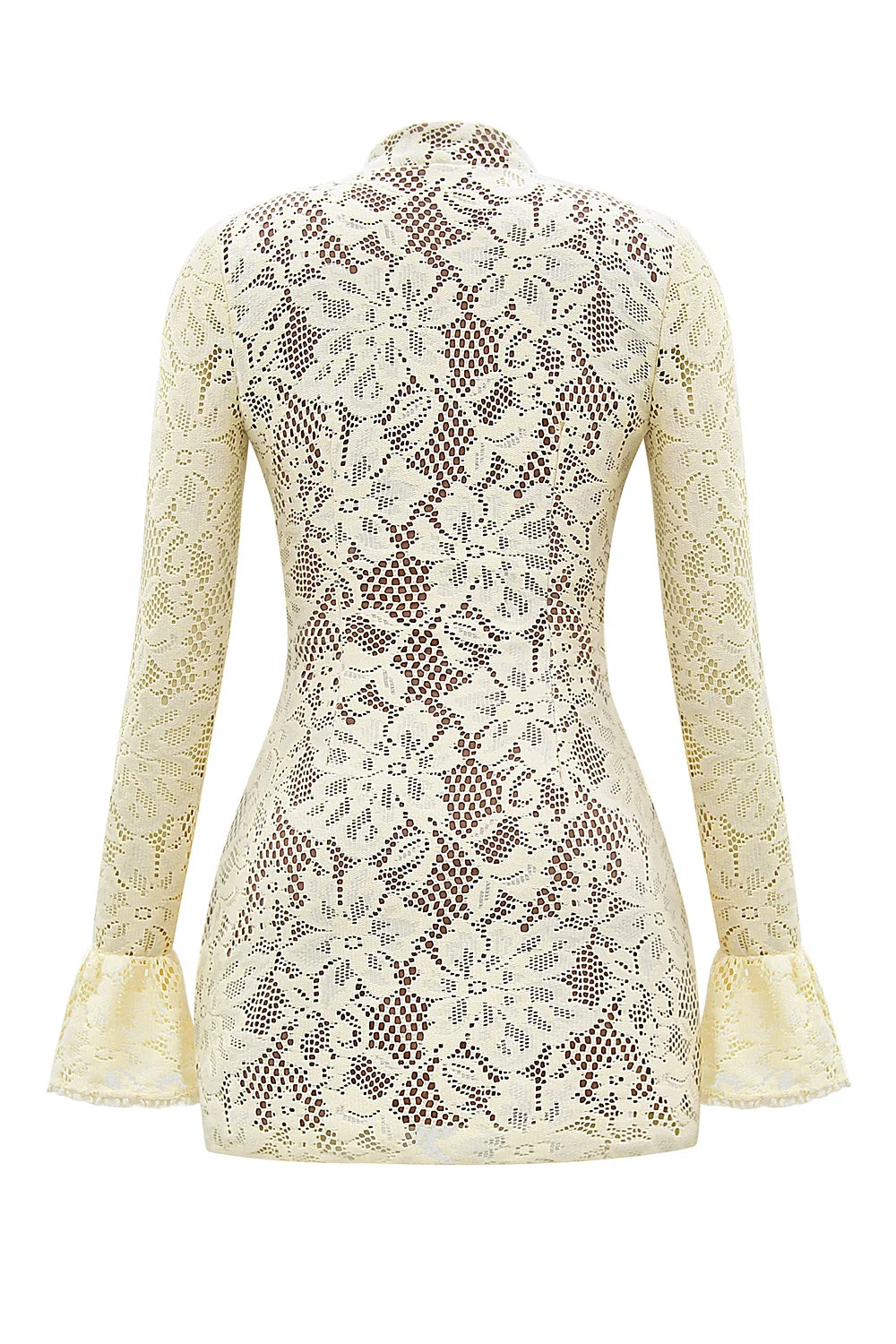 buttermilk keyhole lace mini dress