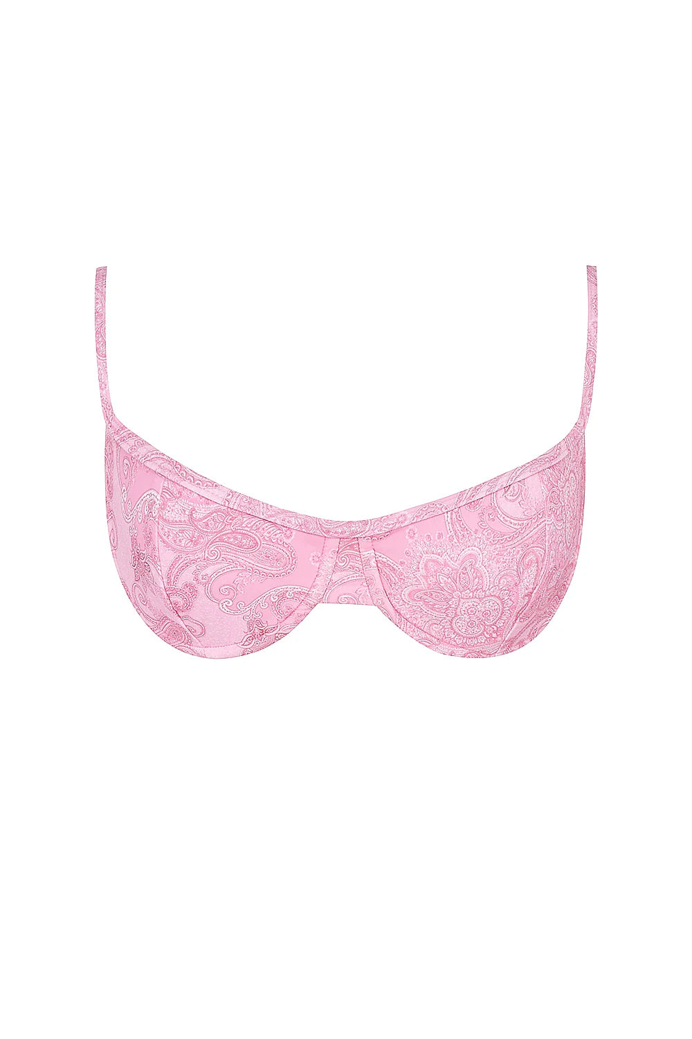 pink paisley underwired bikini top