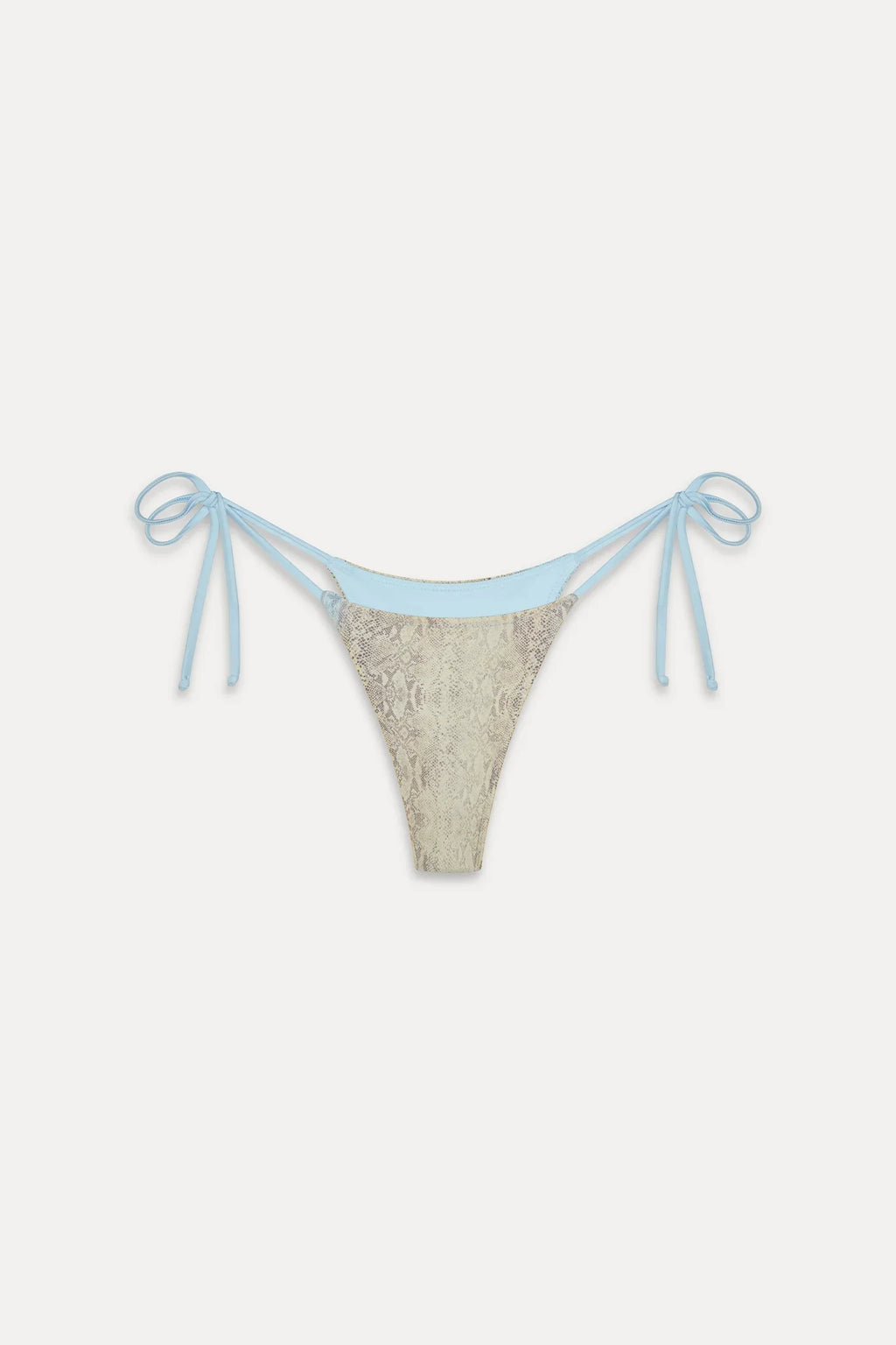 Divine Satin Skimpy Bikini Bottom - Blue Python