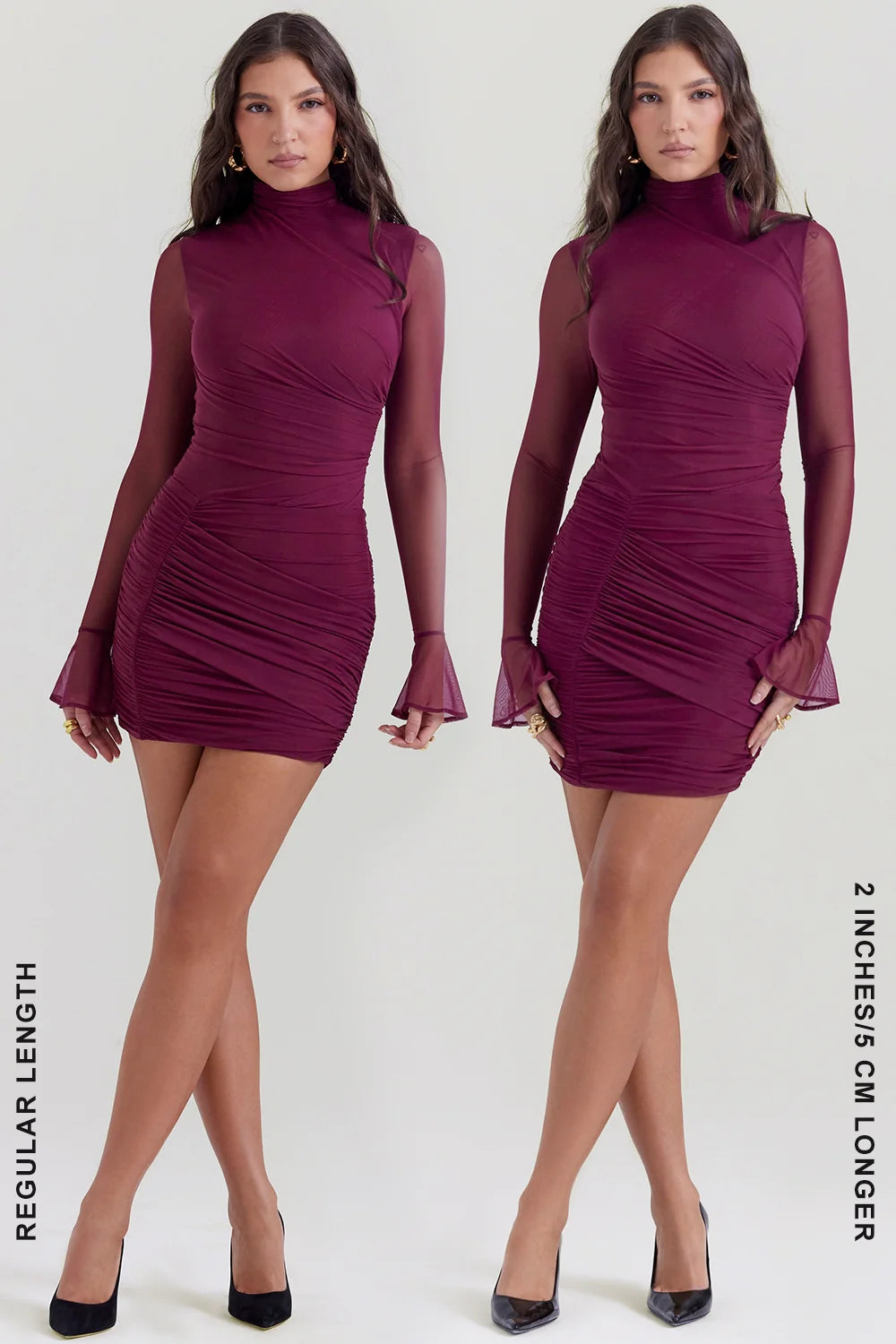 mulberry gathered mini dress