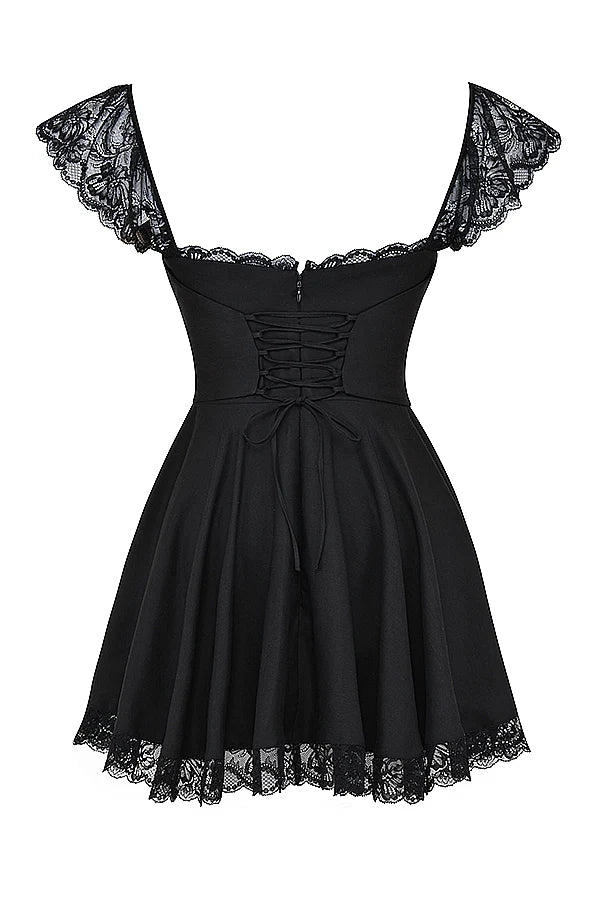 black a-line mini dress