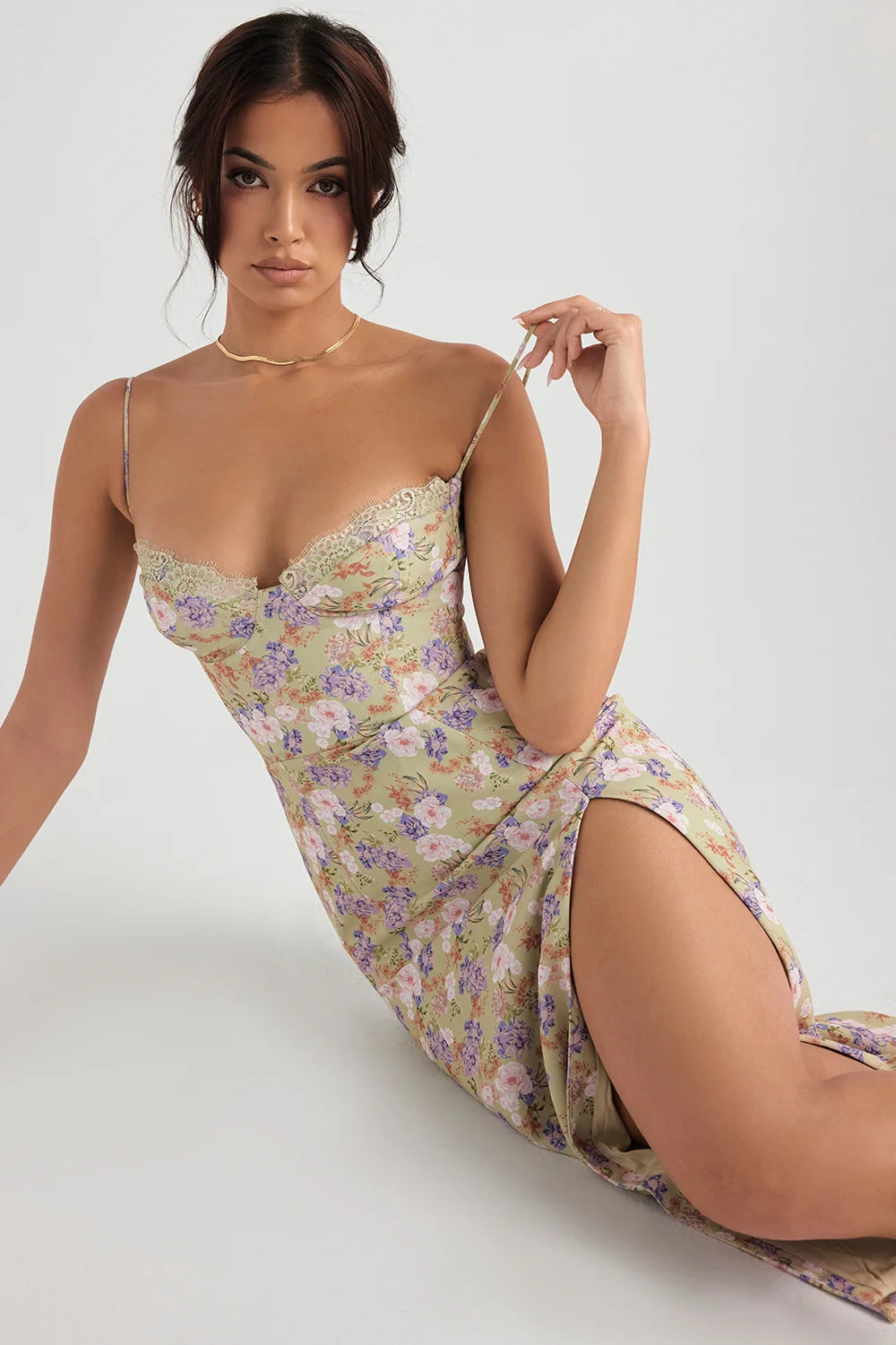 peony print  midi sundress