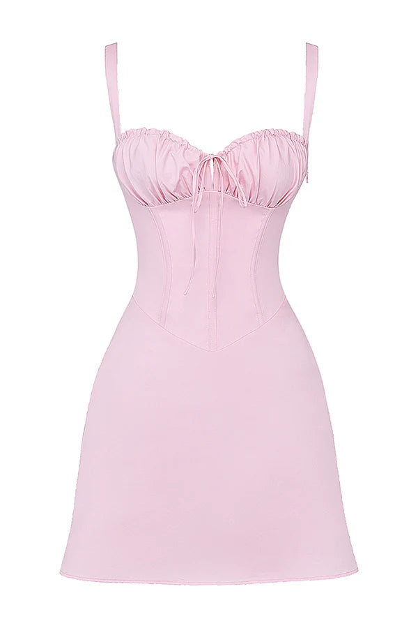 baby pink corset mini dress