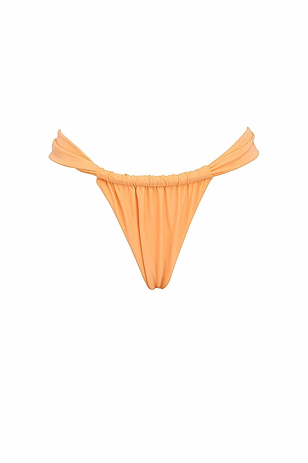 light orange gathered high leg bikini bottom