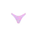 Gathered Deep V Thong Bikini Bottom - Lilac Love