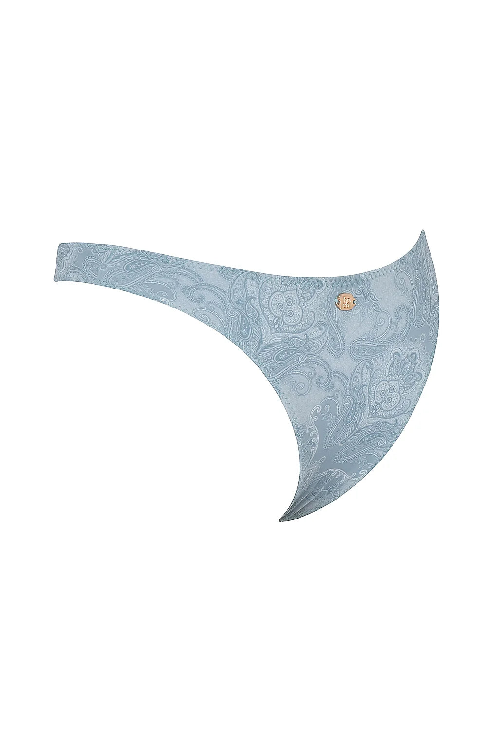 blue paisley high leg bikini bottom