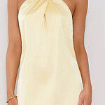 Exclusive Parties Halter Satin Mini Dress Pink