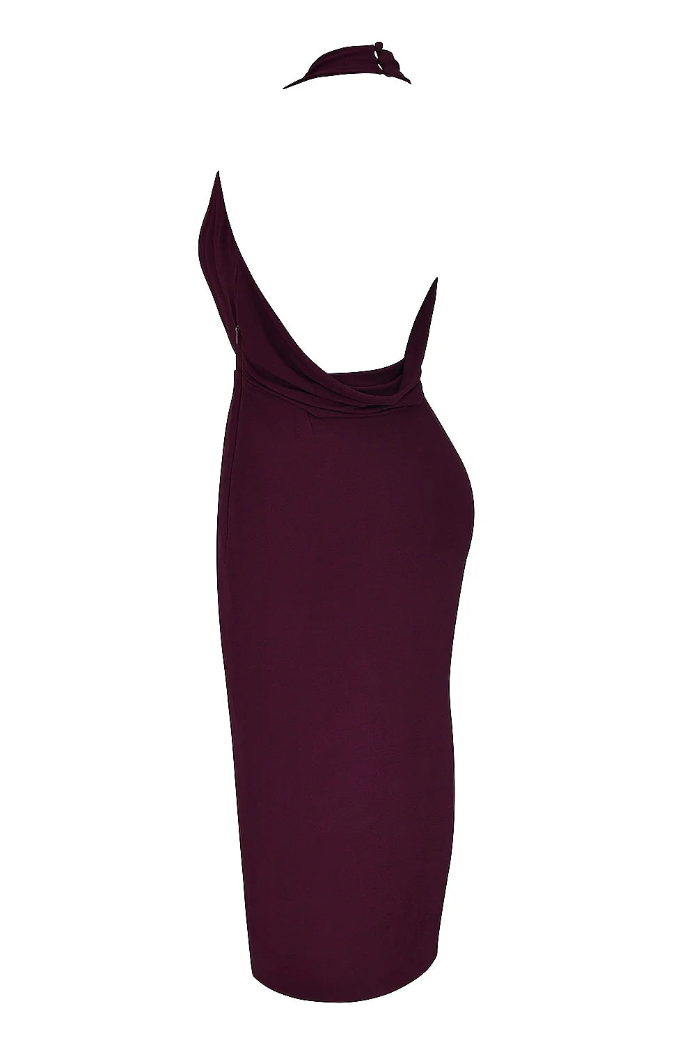 merlot draped midi dress