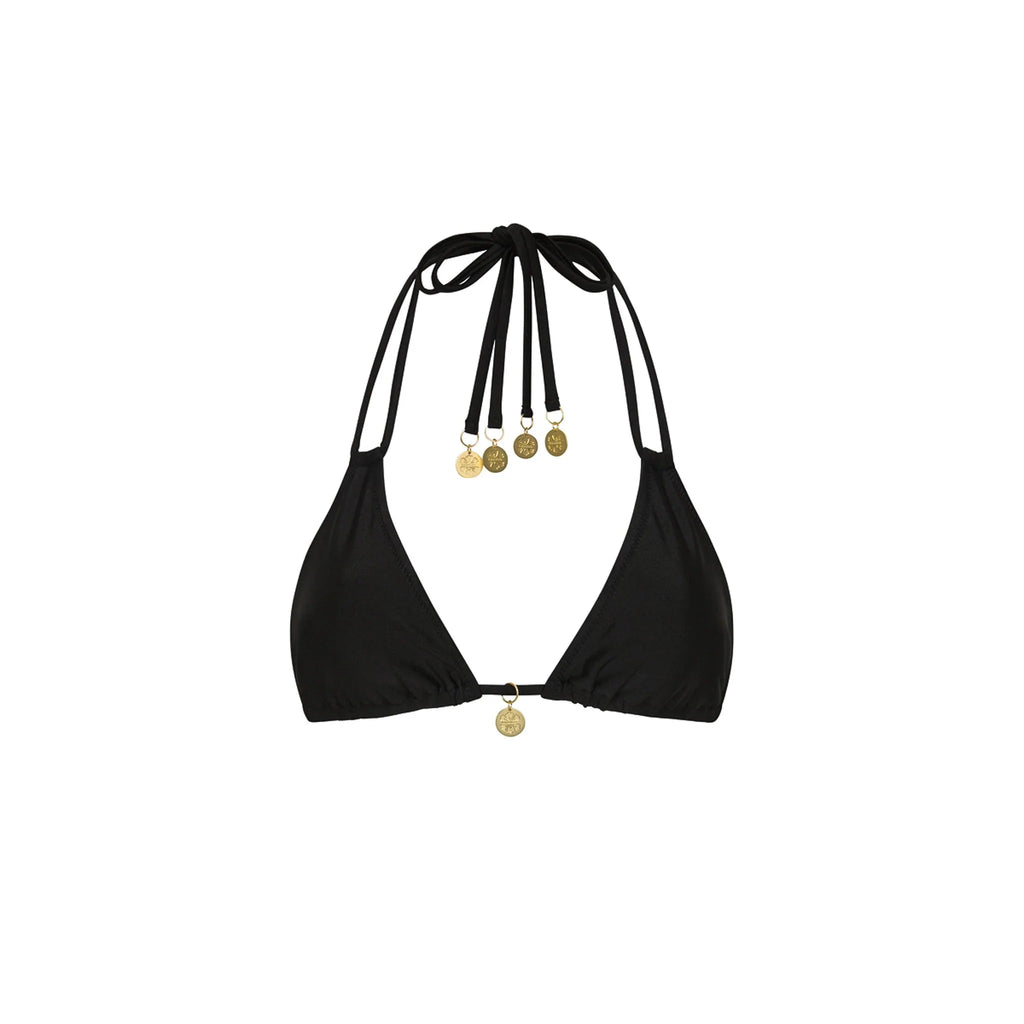 Halter Bralette Bikini Top - Twilight Black