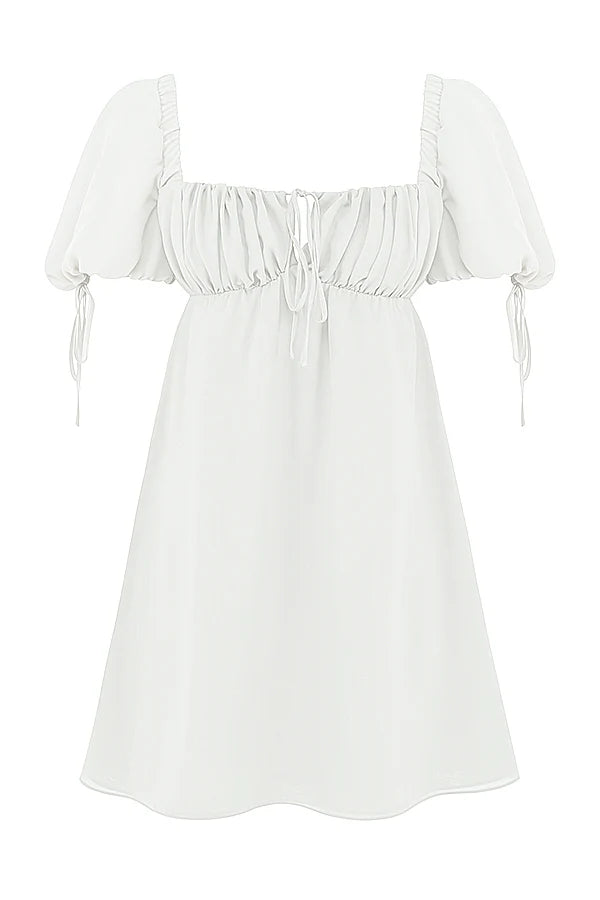 ivory georgette mini dress - sale