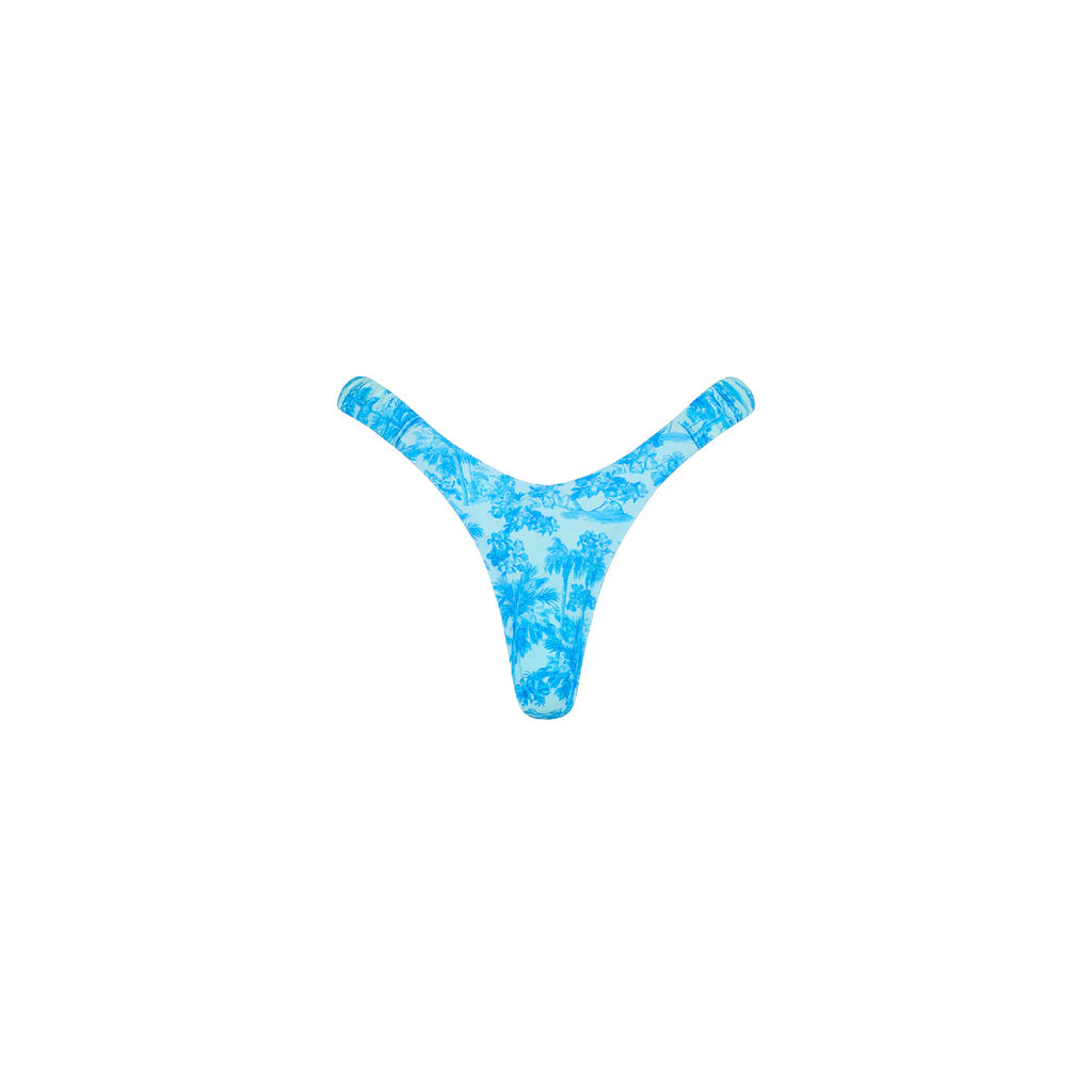 Retro Y Thong Bikini Bottom - Ocean Paradise