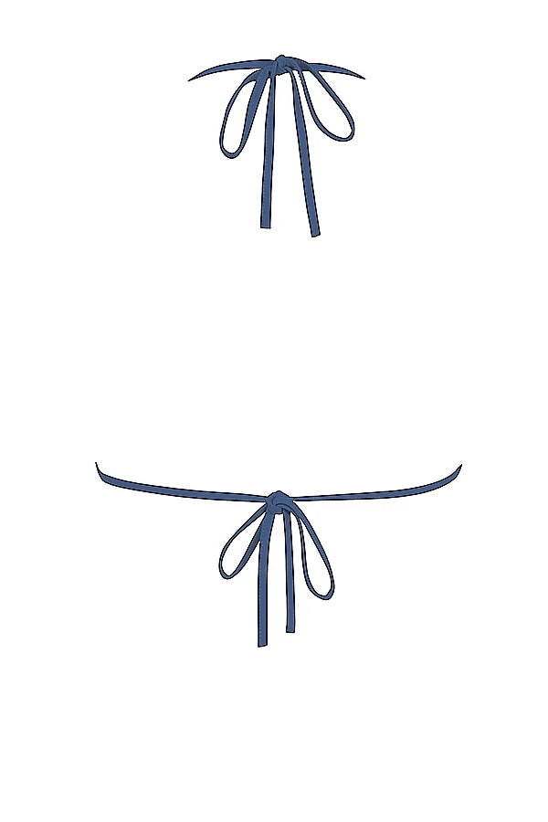 deep blue halter neck bikini top