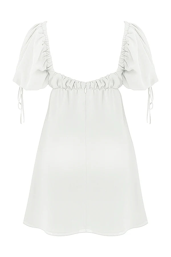 ivory georgette mini dress - sale