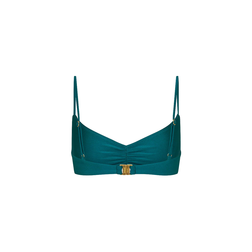 Gathered Mini Crop Bikini Top - Laguna Haze