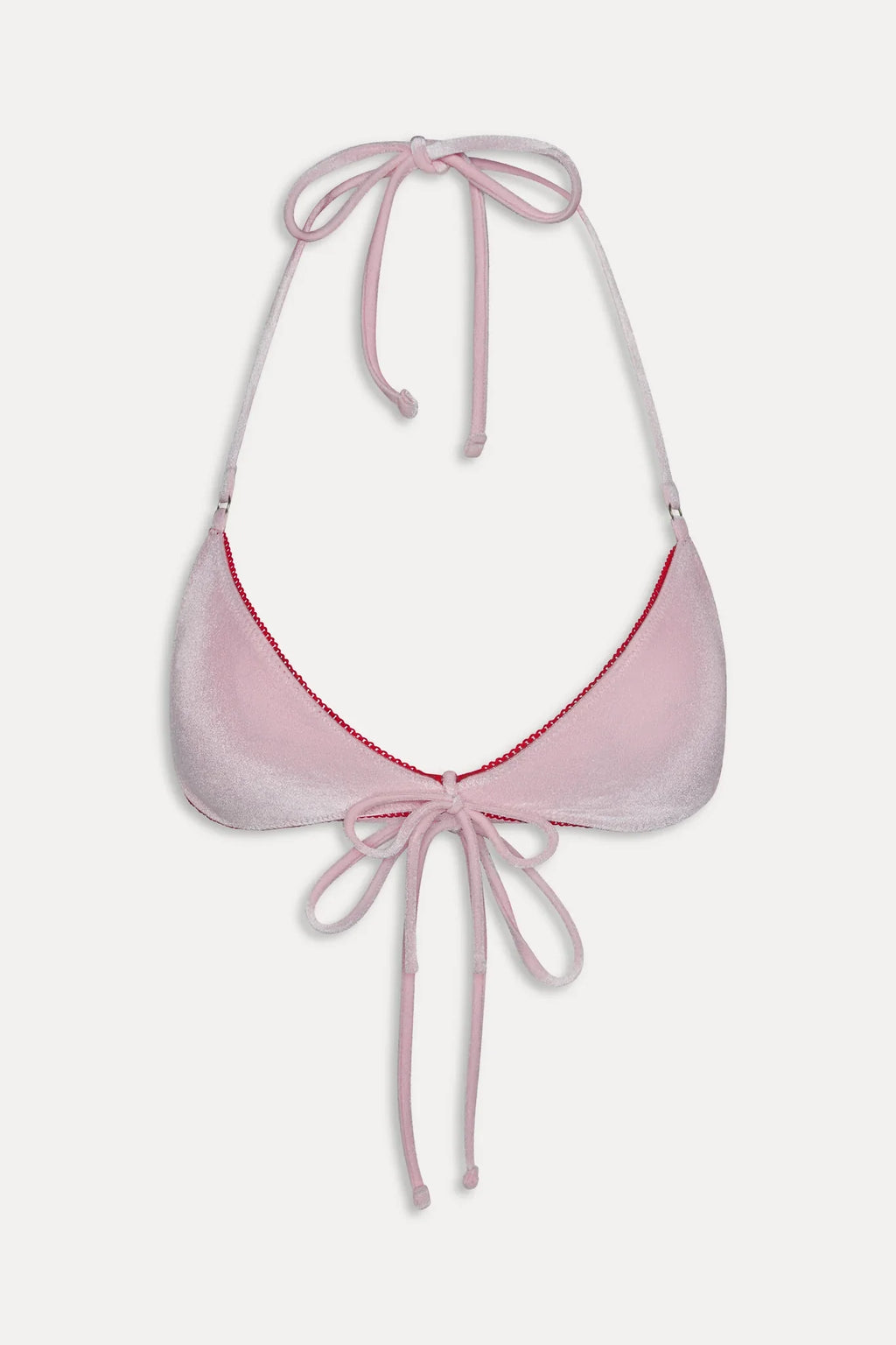 Amore Skimpy Velvet Bikini Top - Velvet Rose