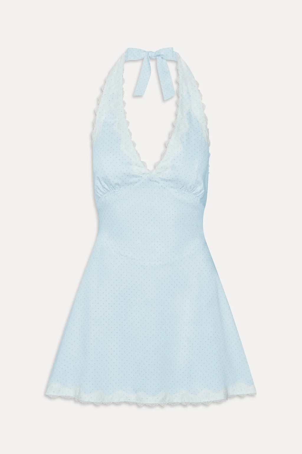 Audrey Satin Mini Dress - Sweet Pea Blue