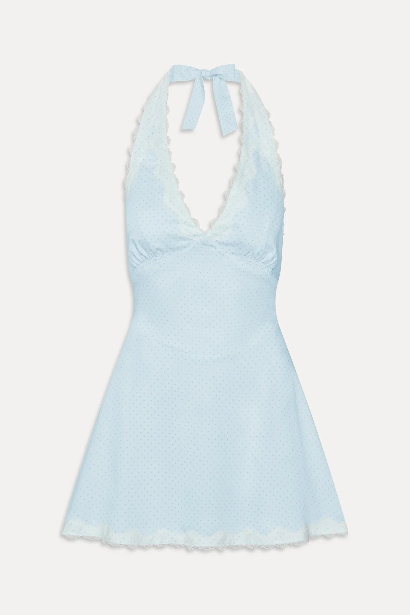 Audrey Satin Mini Dress - Sweet Pea Blue