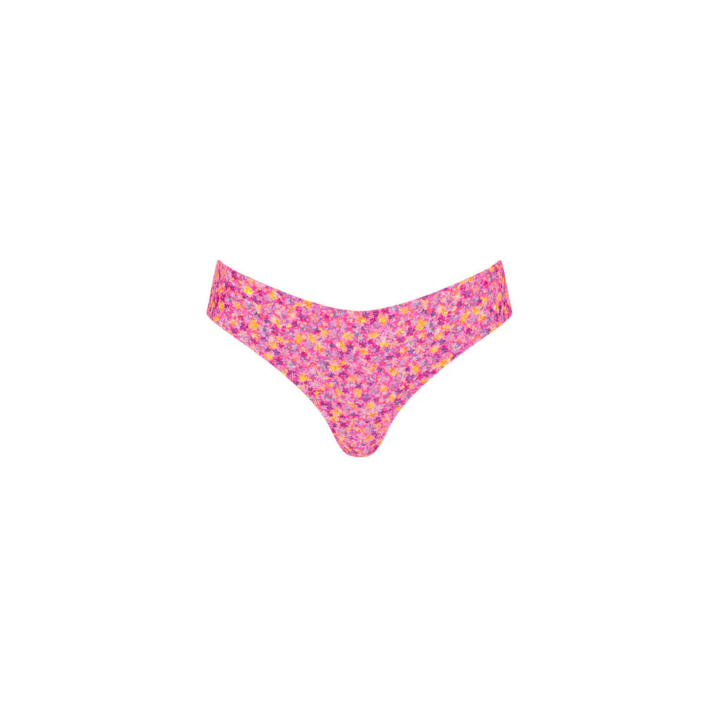 Lettuce Frill Thong Bikini Bottom - Gelato Bloom