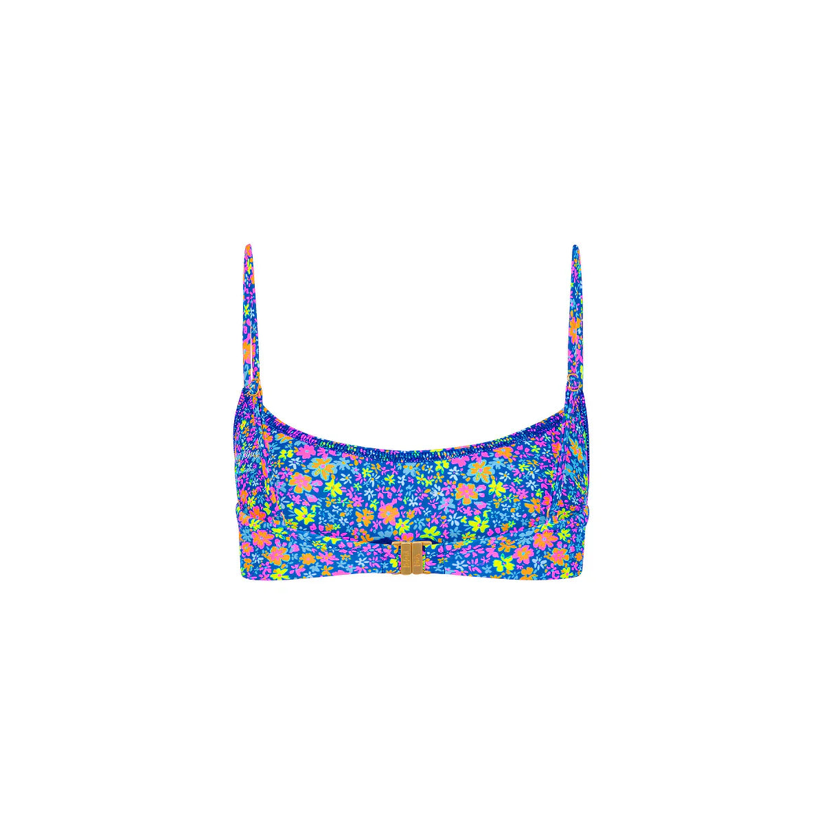 Invisible Underwire Crop Bikini Top - Electric Bloom
