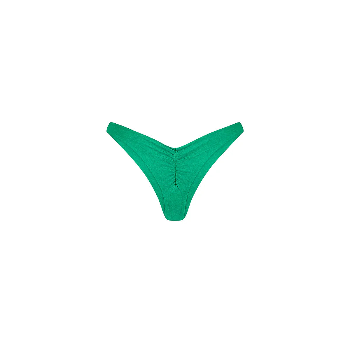 Gathered Deep V Thong Bikini Bottom - Island Lush