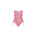 Ruched Bandeau Classic Cut One Piece - Summer Glow