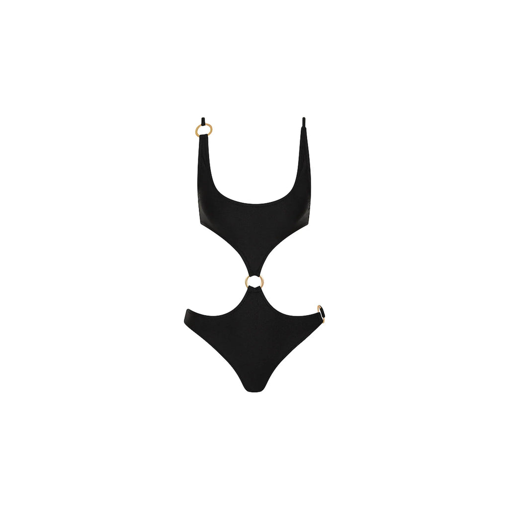 Retro Ring Cheeky One Piece - Twilight Black