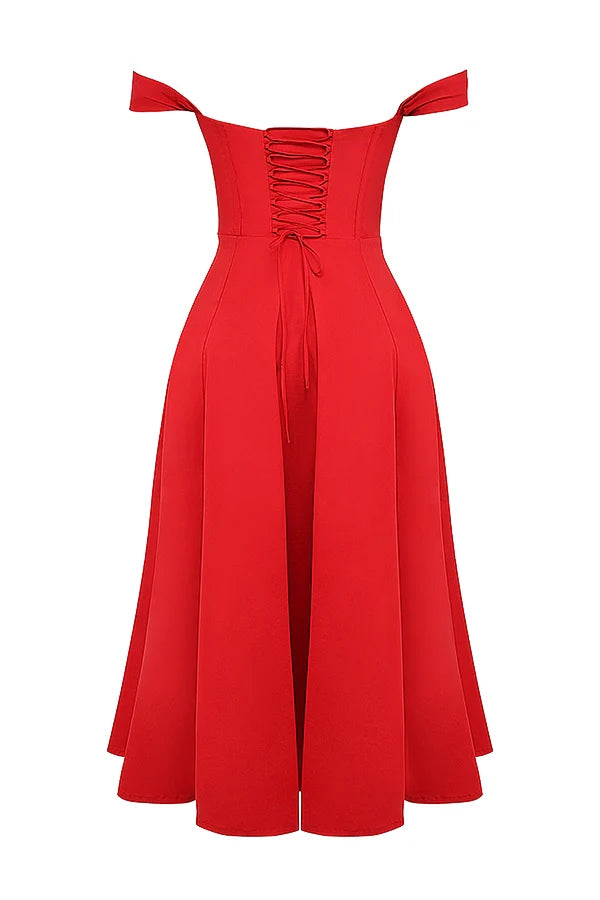 scarlet midi sundress
