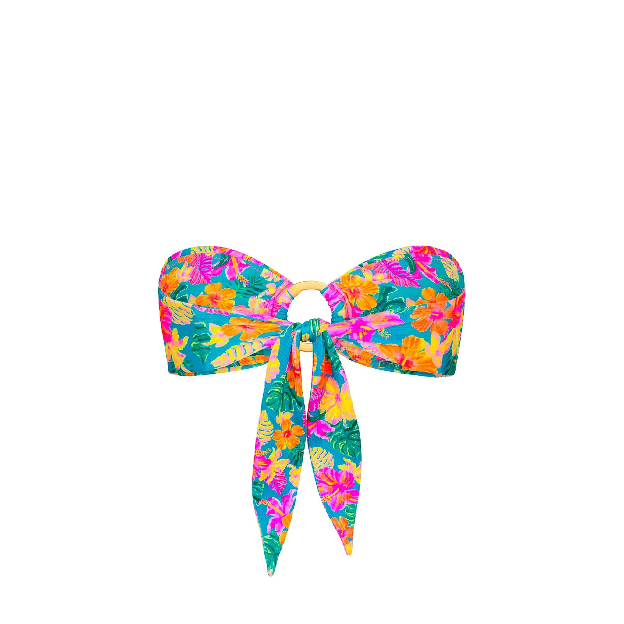 Strapless Bandeau Bikini Top - Paradise Pop