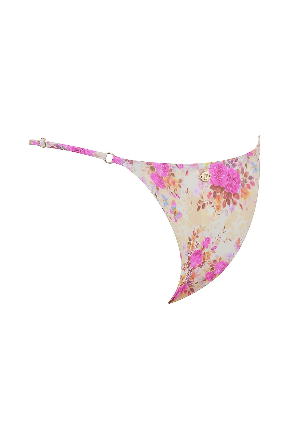 floral print ruffle trim bikini bottom