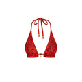 Frill Halter Bralette Bikini Top - Sassy Sangria