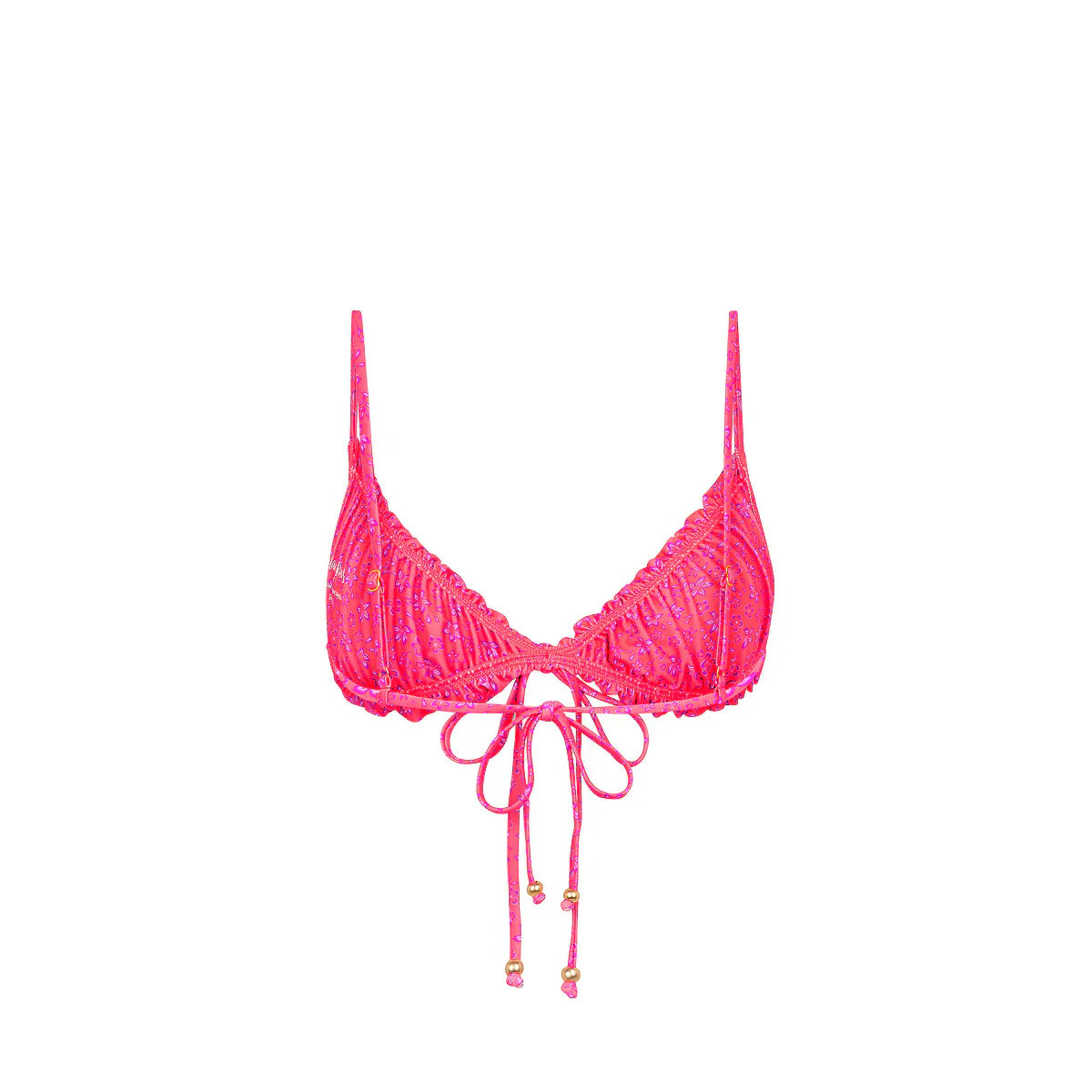 Ruched Bow Bralette Bikini Top - Kiss Me