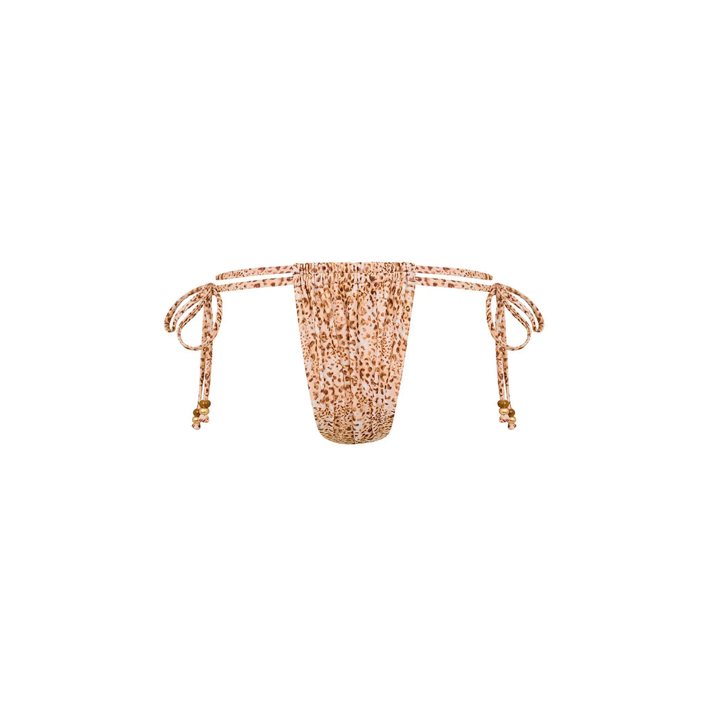 Tie Ruched Thong Bikini Bottom - Wild Skies
