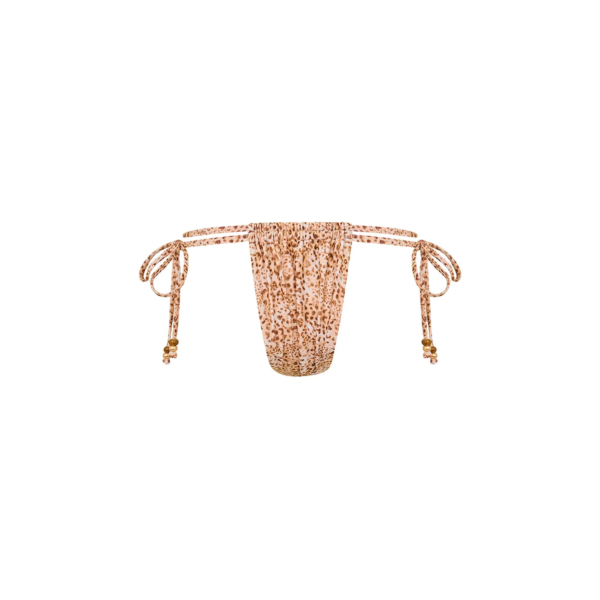 Tie Ruched Thong Bikini Bottom - Wild Skies