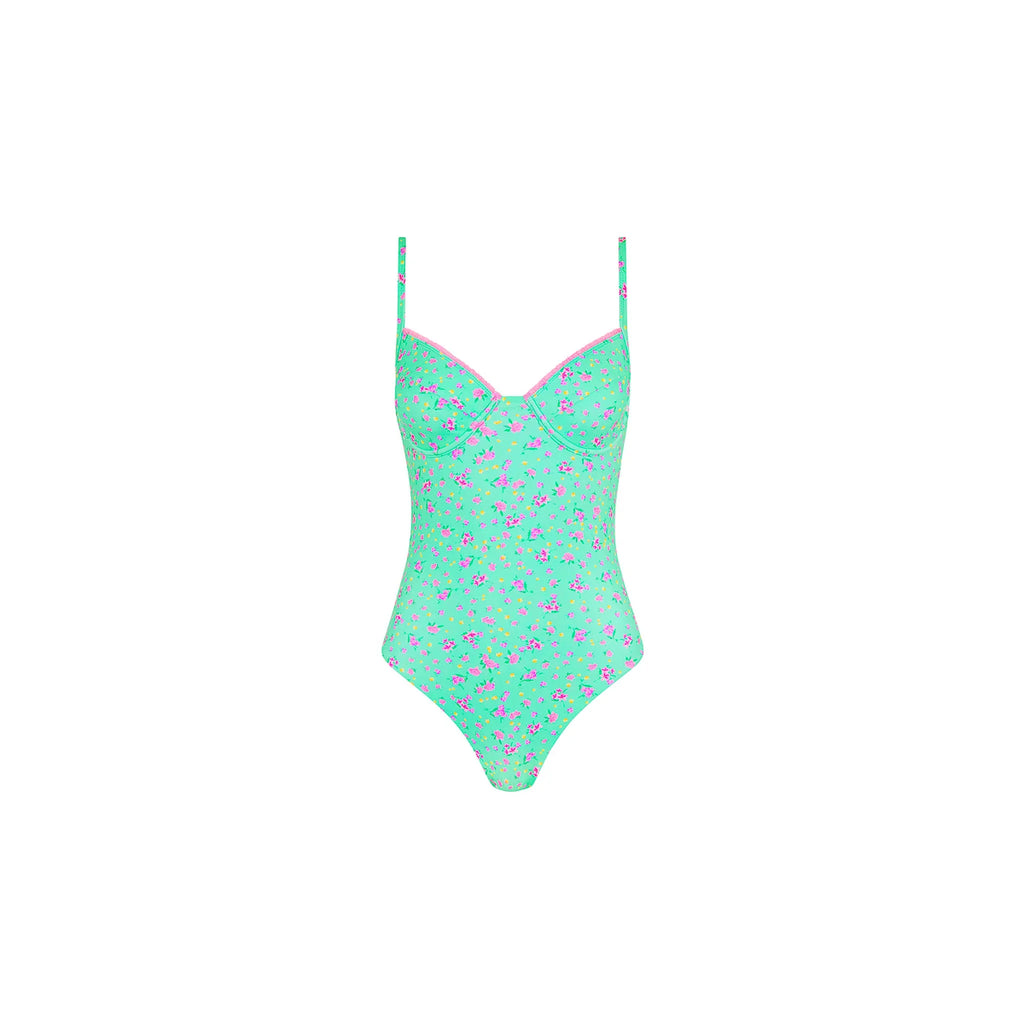 Decorative Underwire Cheeky One Piece - Mint Macaron