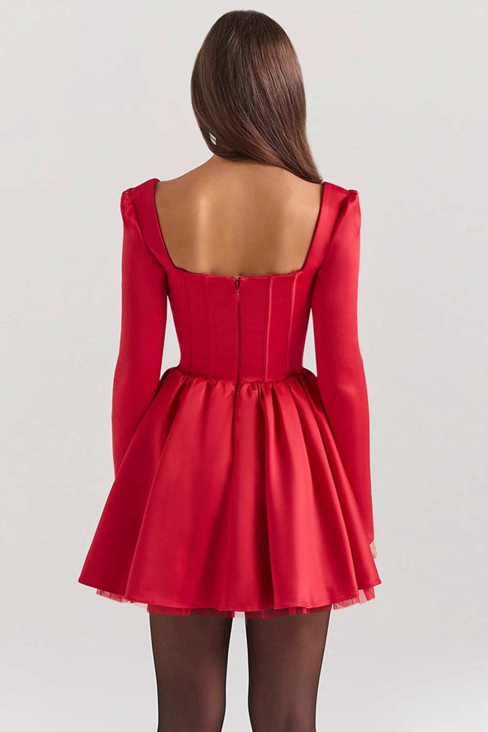 holly red removable bow tulle mini dress - sale